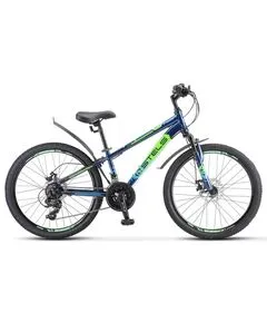 Подростковый велосипед Stels Navigator-400 MD 24" (синий/салатовый/голубой), Цвет: синий, Размер рамы: 12"