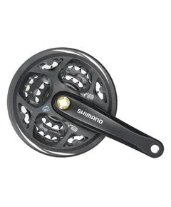 Система Shimano Altus FC-M311 175 мм кв. 48/38/28 с защитой (чёрный), Цвет: черный, Количество зубьев: 48/38/28, Длина: 175