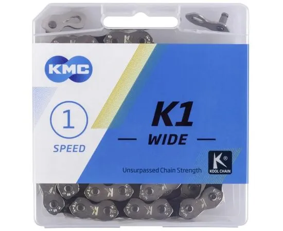 Цепь велосипедная KMC K1 WIDE kool 1/2"х1/8"x110L 1-скоростная
