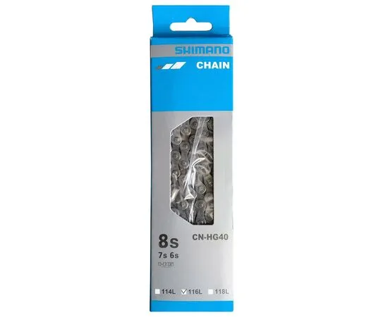 Цепь Shimano CN-HG40 6/7/8 ск. 114 звеньев 1 пин UG51, Количество звеньев: 116, Замок цепи: пин