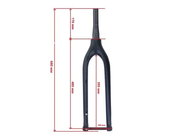 Вилка велосипедная MTB Carbon 29" (чёрный матовый), изображение 4