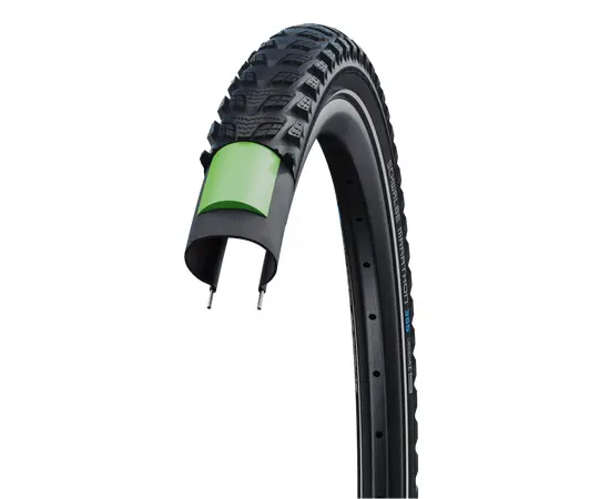 Велосипедная покрышка Schwalbe MARATHON 365 28x1.50 (40-622), GreenGuard, Addix 4season (чёрный, со светоотражающей полосой), изображение 2