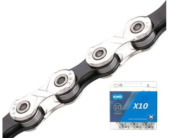 Цепь велосипедная KMC X10 1/2"X11/128"X122L 10 скоростей (в боксе)