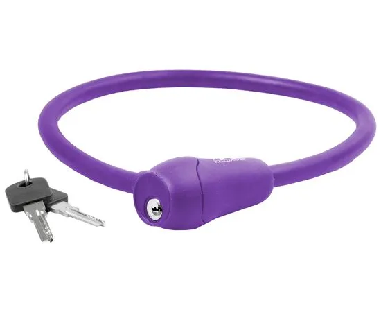 Замок на ключ M-Wave 5-231049 12/600мм (фиолетовый), Цвет: фиолетовый