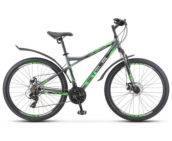 Велосипед Stels Navigator 710 MD 27.5" (Антрацитовый/зелёный/чёрный), Цвет: графитовый, Размер рамы: 16"