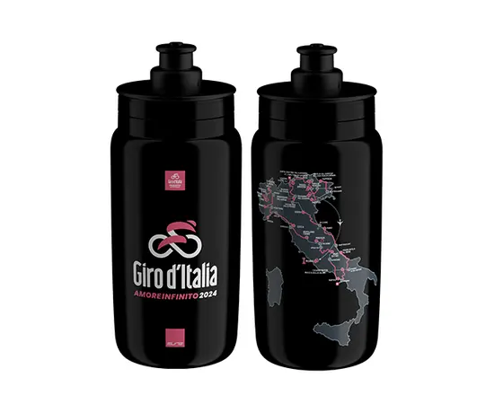 Велобутылка Elite FLY 550мл (Giro D'Italia MAP 2024, черная)