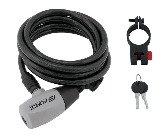 Замок на ключ Force Ron 49128 8/1850мм (чёрный), Цвет: черный