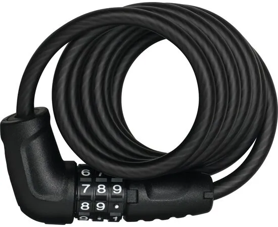 Тросовый кодовый велозамок ABUS Star 4508С/150 см SCMU с кронштейном 05-0020018 (чёрный), Цвет: черный