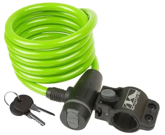 Замок на ключ M-Wave 5-233865 10/1800мм (зелёный), Цвет: зелёный