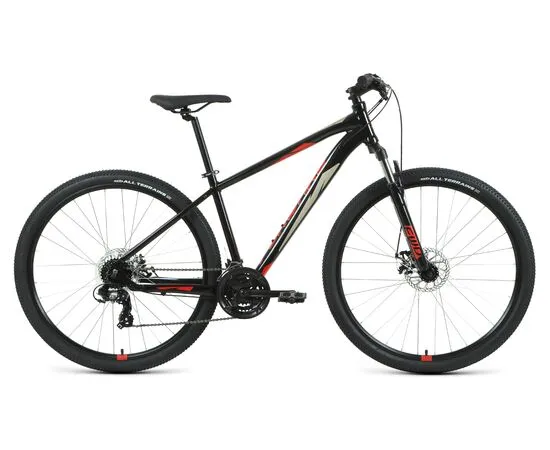 Велосипед Forward APACHE 29 2.2 S disc (черный/красный), Цвет: черный, Размер рамы: 17"