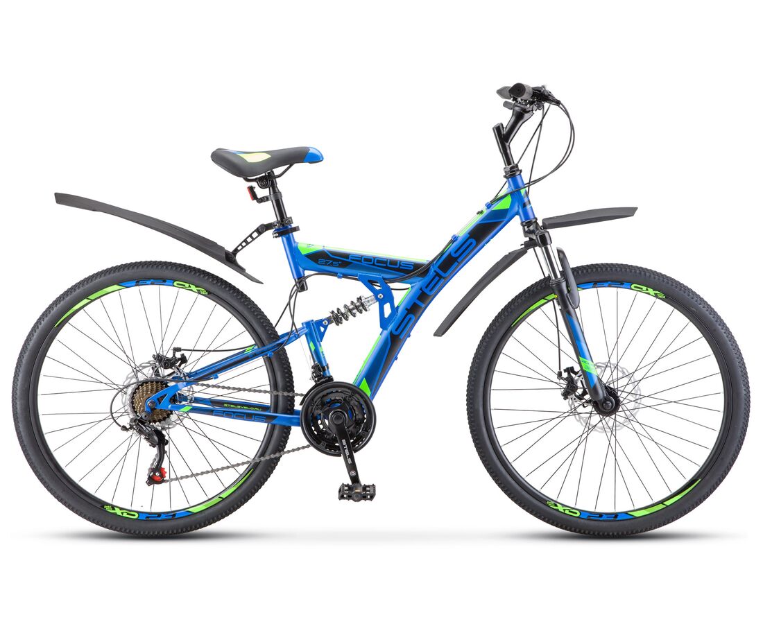 Велосипед Stels Focus MD 27.5" 21-sp (синий/неоново-зелёный) купить в ...
