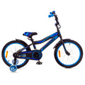 Детский двухколёсный велосипед Favorit BIKER 18" (чёрный/синий), Цвет: синий