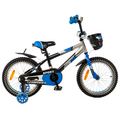 Детский двухколёсный велосипед Favorit SPORT 18" (чёрный/синий), Цвет: синий