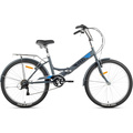 Велосипед SITIS POINT 7SP 26" (2025, Grey-Black-Blue), Цвет: серый, Размер рамы: 13,5"