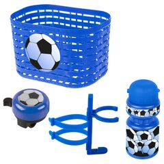 Корзина+фляга+звонок Ventura Kids 5-650041 комплект «футбол» (синий), Цвет: синий