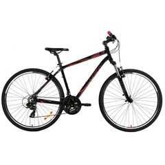 Велосипед AIST Cross 1.0 28" (чёрный/красный), Цвет: черный, Размер рамы: 19"