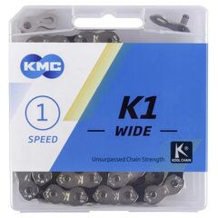 Цепь велосипедная KMC K1 WIDE kool 1/2"х1/8"x110L 1-скоростная