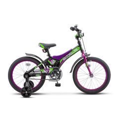 Детский велосипед Stels Jet 18" (чёрный/фиолетовый), Цвет: фиолетовый, Размер рамы: 10"