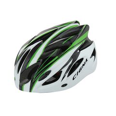 Шлем велосипедный Cigna WT-012 (чёрный/зелёный/белый), Цвет: зелёный, Размер: 57-62