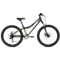 Подростковый велосипед Forward TITAN 24 2.0 D (черный/оранжевый), Цвет: черный, Размер рамы: 12"