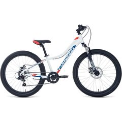 Подростковый велосипед Forward TWISTER 24 2.0 disc (белый/красный), Цвет: белый, Размер рамы: 12"