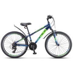 Подростковый велосипед Stels Navigator 400 V 24" (синий/салатовый/голубой), Цвет: голубой, Размер рамы: 12"