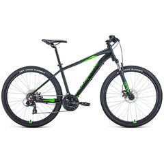 Велосипед Forward APACHE 27,5 2.0 disc (черный матовый/зелёный), Цвет: зелёный, Размер рамы: 15"