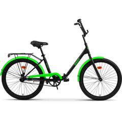 Велосипед Aist Smart 24 1.1 24 (чёрный/зелёный), Цвет: зелёный, Размер рамы: 24"