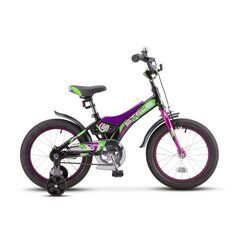 Детский велосипед Stels Jet 16" (чёрный/фиолетовый), Цвет: фиолетовый, Размер рамы: 9"