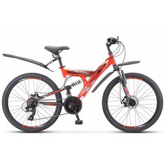 Подростковый велосипед Stels Focus MD 24" (красный/чёрный), Цвет: красный, Размер рамы: 16"