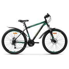 Велосипед AIST Quest Disc 26 (черно-зелёный), Цвет: графитовый, Размер рамы: 20"