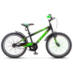 Детский велосипед Stels Pilot 200 Gent 20" (чёрный/салатовый), Цвет: черный, Размер рамы: 11"