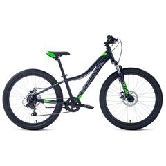 Подростковый велосипед Forward TWISTER 24 2.0 disc (черный/ярко-зеленый), Цвет: черный, Размер рамы: 12"