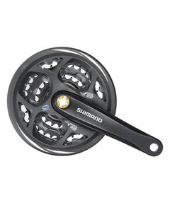 Система Shimano Altus FC-M311 170 мм кв. 48/38/28 с защитой (чёрный), Цвет: черный, Количество зубьев: 48/38/28, Длина: 170