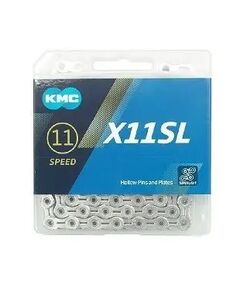Цепь велосипедная KMC X11SL 1/2''x11/128''x186L 11 скоростей (серебристый)