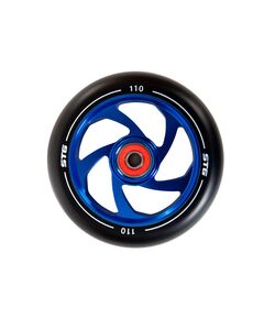 Колесо для трюкового самоката 110 мм с алюминиевым ободом и подшипником ABEC-11 (синий, 1 шт)
