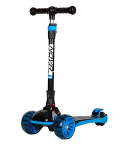 Кикборд Novatrack RAINBOW Basic Black new (чёрный-голубой), Цвет: синий