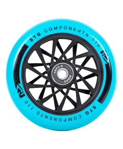 Колесо 110 мм STG TW-16 для трюкового самоката с подшипником ABEC-9 (чёрный с голубым), Цвет: голубой