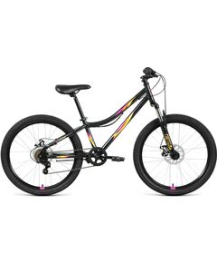 Велосипед Forward IRIS 24 2.0 D (черный/розовый), Цвет: черный, Размер рамы: 12"
