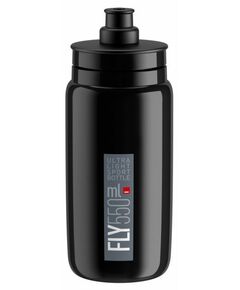 Велобутылка Elite FLY 550мл (чёрная/серый логотип), Цвет: черный, Объём: 550