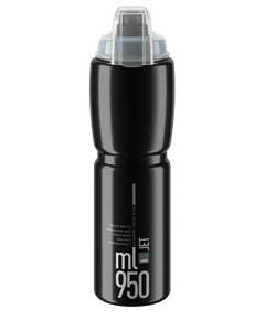 Велобутылка Elite JET PLUS 950мл (черно/серая), Цвет: черный, Объём: 950