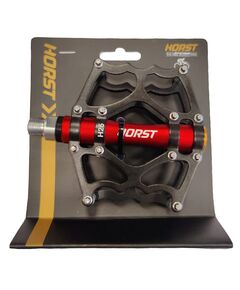 Педали велосипедные HORST H25 00-170872 (чёрно-красные)