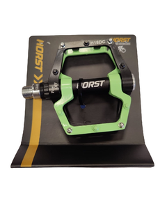 Педали велосипедные HORST H18DC 00-170877 (чёрно-зелёные), Цвет: зелёный