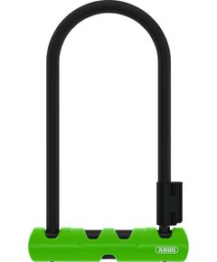 Велозамок скоба на ключ ABUS Ultra Mini 410/150HB 180х80 мм с кронштейном 05-0034595 (черно-зеленый)
