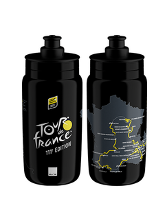 Велобутылка Elite FLY 550мл (TOUR DE FRANCE MAP 2024, черная)