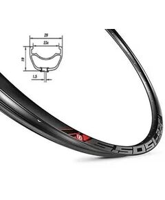 Обод MACH1 5.50SL 27.5" 370586 32 отв., TLR, FV (чёрный)
