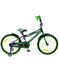Детский двухколёсный велосипед Favorit BIKER 20" (чёрный/зелёный), Цвет: зелёный