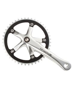 Система M-WAVE SingleSpeed 165 мм 1/2х1/8 44T 5-350640 (серебристый/чёрный), Цвет: серый, Количество зубьев: 44, Длина: 165, Тип крепления: квадрат