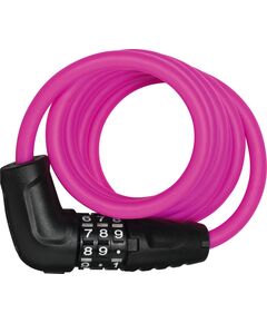 Тросовый кодовый велозамок ABUS Star 4508С/150 см SCMU с кронштейном 05-0020078 (розовый), Цвет: розовый