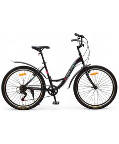 Велосипед Delta Butterfly 26 (черный/розовый), Цвет: черный, Размер рамы: 17"